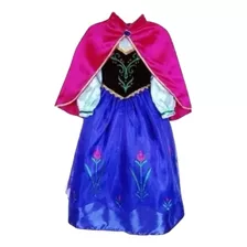 Vestido Fantasia Infantil Frozen Princesa Anna Luxo + Capa