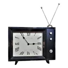 Reloj Forma De Tv Vintage Adorno Decoración Regalo Hogar