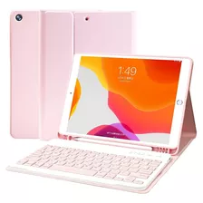 Funda Con Teclado Para iPad De 9/8/7 Generacion (rosa)