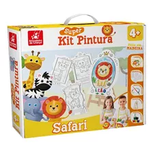 Kit Pintura Infantil Temático Cavalete Telas Tintas Pincel