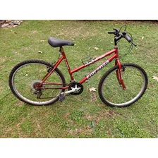 Bicicleta Fiorenza Roja Rodado 26, 18 Velocid Y Pie De Apoyo