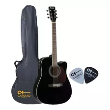 Kit Violão Memphis Md18 Bk Folk Eletrico Com Capa E Palheta