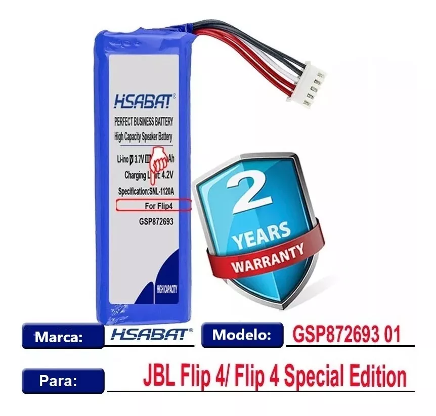 Bateria Compatível Jbl Flip 4 Gsp872693 01 7000mah