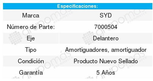 Amortiguadores Suspension Gas (d) Mdx 01-02 7000504 Foto 2