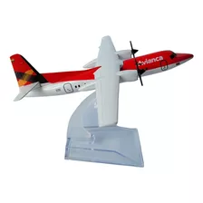 Miniatura De Avião Fokker F-50 Avianca Em Metal 16cm