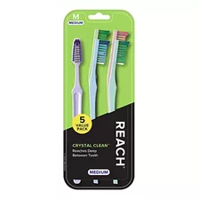 Reach Crystal Clean Family Fun, Paquete De 5 Cepillos De Die