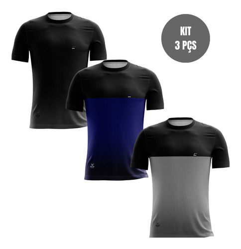 Kit Com 3 Camisetas Blusa Masculina Dry Fit Local Sports