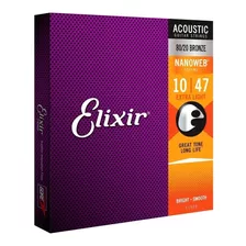 Elixir Phosphor Bronze Cuerdas Para Acústica Nanoweb 10-47