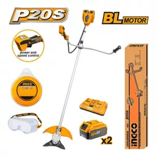 Desmalezadora P20s 20v 2 Bat 4ah Cargador Cstli202522 Ingco Color Amarillo