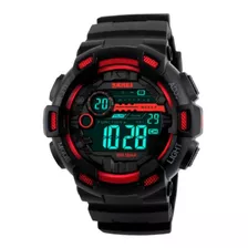Reloj Digital Deportivo Negro Rojo Resistente 5 Bar Skmei