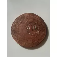 Moeda Brasil 80 Réis 1830 R (com Carimbo 40)