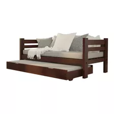 Diván Diván Inmacol Pacifico Divan Cama De 3 Cuerpos Color Caoba Y Patas De Madera