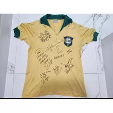 Camisa Seleção 70 Autografada Pelé E Lendas - Peça De Museu