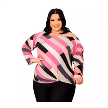 Blusa Feminina Plus Size Manga Longa Comprida Barato Gg Exg