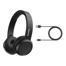 Audífono C/microf. Philips Tah4205bk Bt 29h Bass Boost Usb C Color Negro