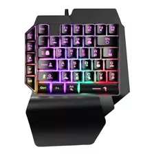 Teclado Usb Gamer One Hand Semi-mecanico Retroiluminado Rgb