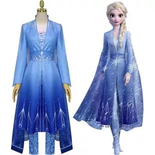 D Frozen Elsa Traje De Cosplay Azul Para Mujer D