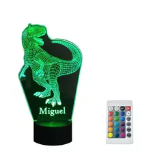 Lampara Decorativa Dinosaurio, Rgb A Control Remoto