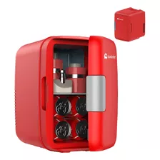 Mini Refrigerador Frigobar 4l 6 Latas Casa Auto Oficina Rojo