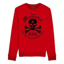 Sudadera Cuello Redondo Roja Logo Kingmonster / Kingmonster