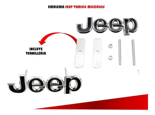 Emblema Para Parrilla Jeep Negro Con Filo Cromado Foto 2