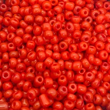 Miçanga 6/0 Para Bijuterias- Vermelho- 100g - Aprox. 1200pçs