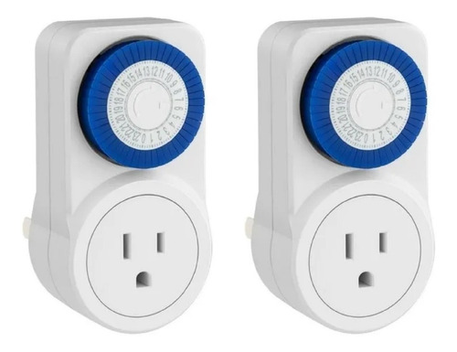 Paquete De 2 Temporizadores (timer) Para 24 Horas