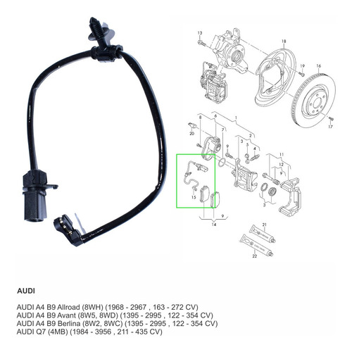 Sensor Pastilla Trasera / Audi Q7-q8 2018... Foto 7