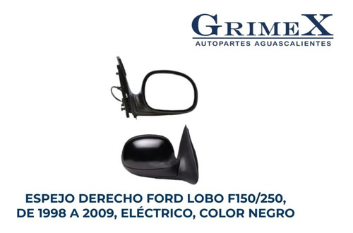 Espejo Ford Lobo F150 1997-99-2000-2001-2003 Electrico Negro Foto 2