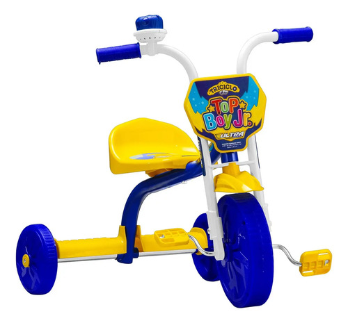 Triciclo Infantil Motoca Velotrol Menino Menina Ultra Bikes Cor Azul/amarelo