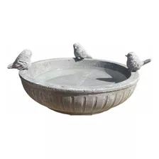 Fuente De Agua Pileta Bebedero Pájaros Cemento Hormigón 45cm