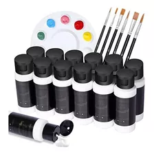 Colorful Juego De Pintura Acrilica Blanca, 12 Botellas De 2 