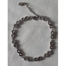 Exclusiva Pulsera Plata Fina Circones Rodinado Infinito Gps 