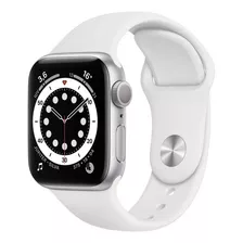 Apple Watch Series 6 (gps) - Caixa De Alumínio Prata De 40 Mm - Pulseira Esportiva Branco