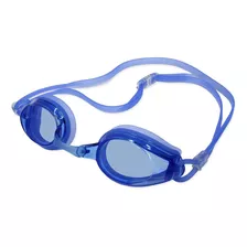 Óculos De Natação Marlin Pro Muvin Antiembaçante Proteção Uv Lentes Espelhadas Tiras Duplas Ajustáveis Acompanha Três Tamanhos De Narizeiras E Par De Protetores De Ouvido Treino - Cor Azul
