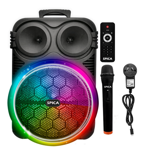 Parlante Spica Sp 4412 Bluetooth Portatil 12 Pulgada Led Rgb