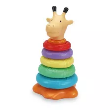 Brinquedo Educativo Girafa Colorida Com Anéis De Encaixar