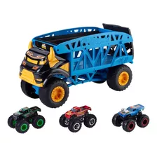 Set Juego Vehículos Hot Wheels Monster Trucks Transportador