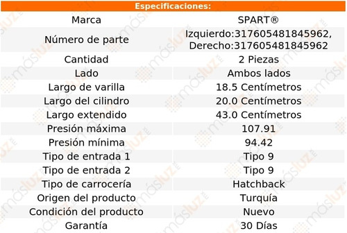 2- Amortiguadores 5a Puerta Chevrolet Astra 2004/2008 Spart Foto 2