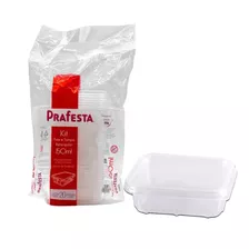 Pote Descartável 150ml Freezer Microondas Marmita - 20 Und. Cor Transparente