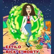 Caricatura De Casal Estilo Rick E Morty