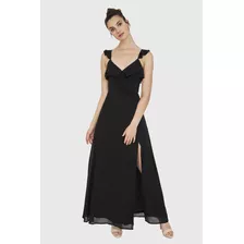 Vestido Largo Romántico Negro Nicopoly