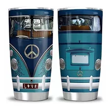 20oz Tazas Hippie Azul Real Van Vaso Con Tapa Taza De V...