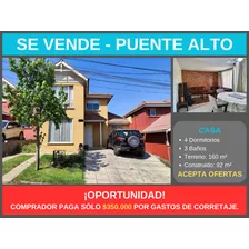 Casa En Venta 4d 3b 1e, Condominio Nogales, Puente Alto