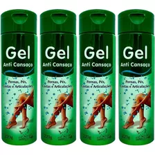  Kit 4 Gel Massageador Anti Cansaço 220g Pernas, Pés, Costas