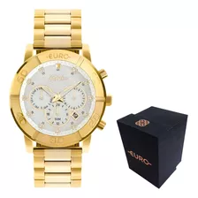 Relógio Grande Feminino Euro Dourado Promoção De Relógio