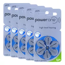 30 Pilhas P675 Power One Baterias Pr44 Aparelho Auditivo