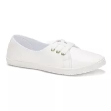 Tenis Andrea Estilo Urbano Tipo Flat Para Mujer Blanco