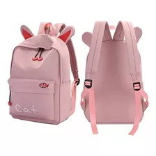 Mochila Con Orejita Gato Bolso Escolar Kawai Juvenil Cat R&r