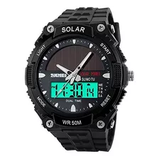 Fanmis Reloj De Pulsera De Cuarzo Casual Con Energía Solar P